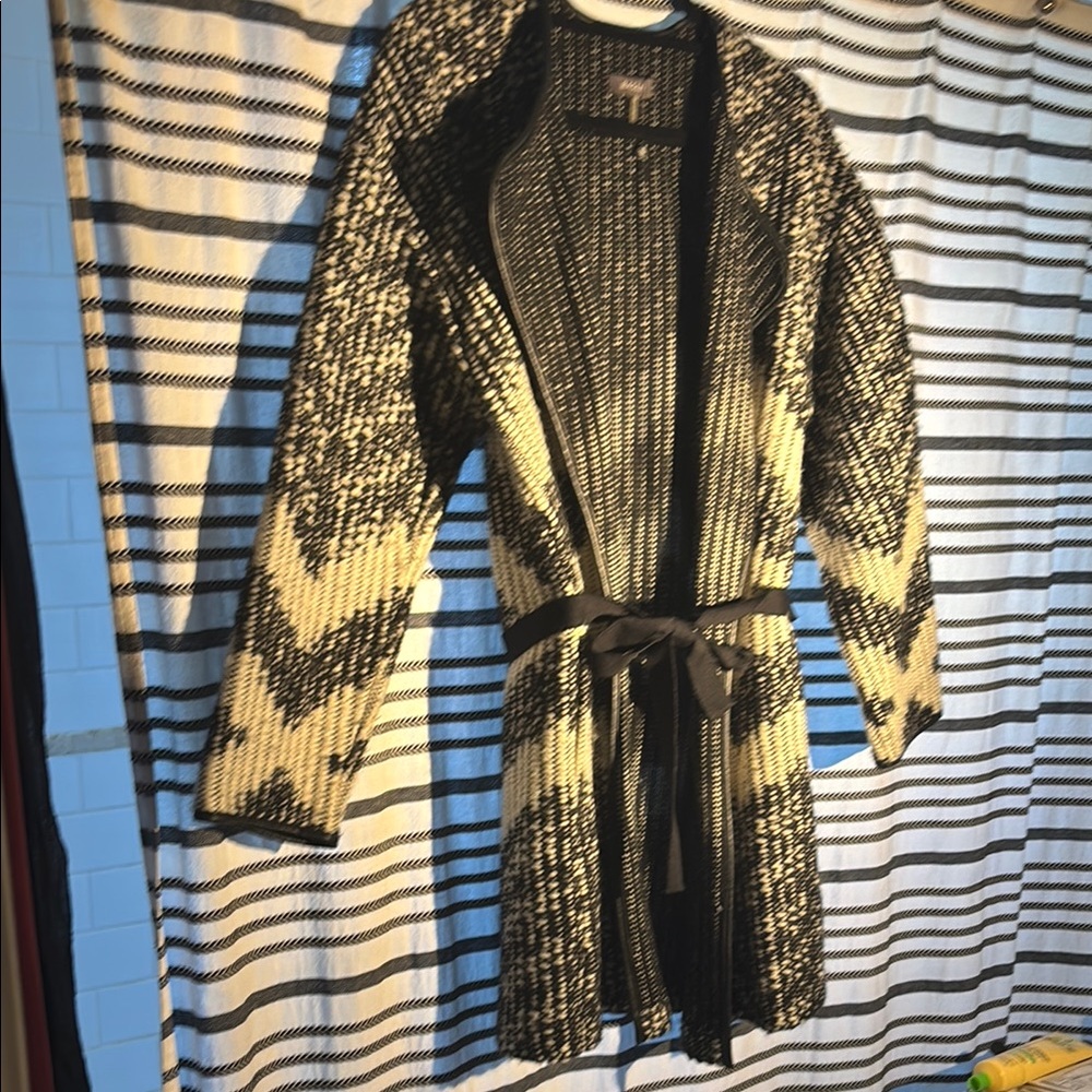 Basler Black and Cream Cape with Chevron Pattern